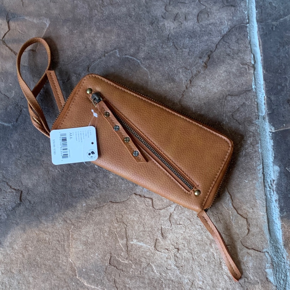 Free People Tan Leather Wallet